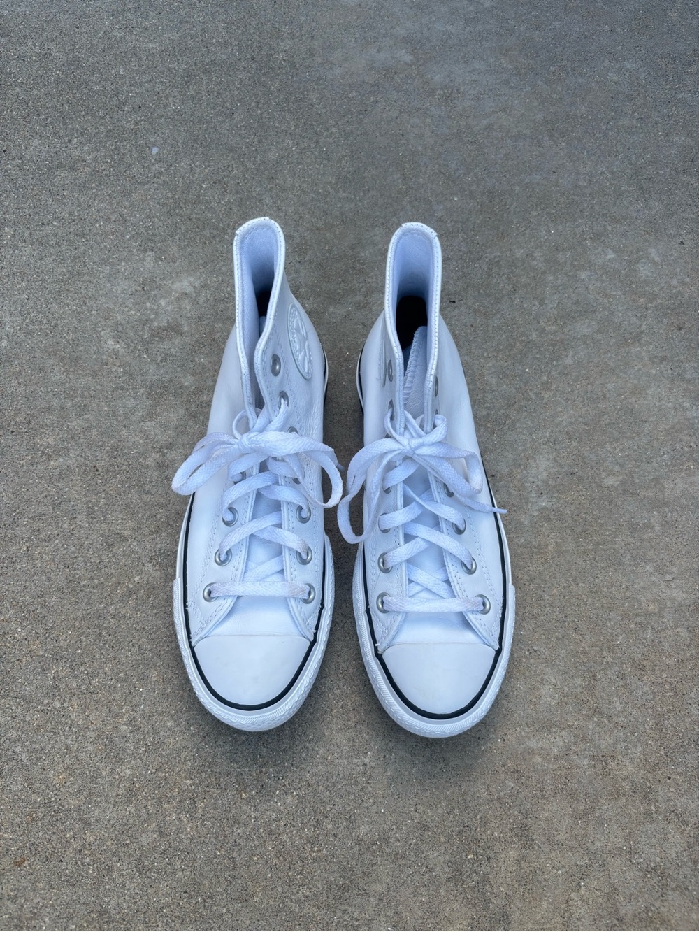 Converse By You Custom Chuck Taylor All Star Leather High Tops - All White